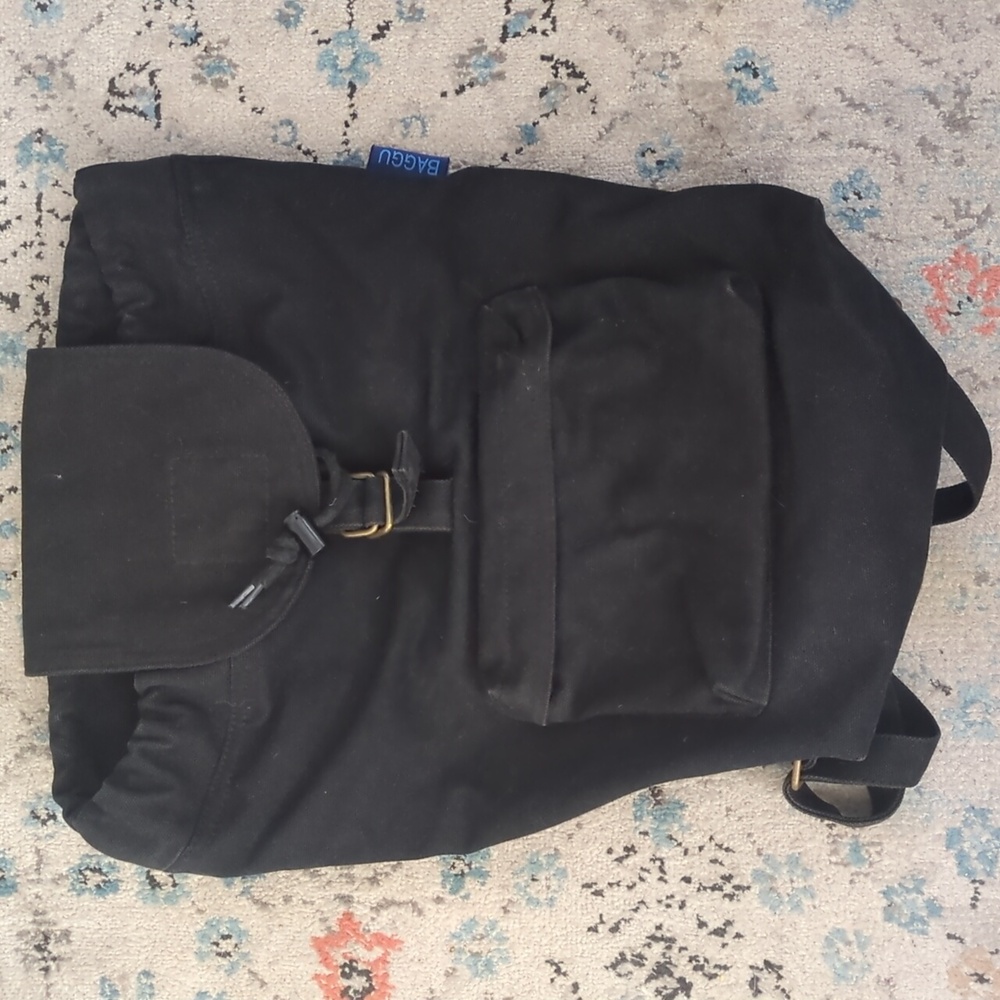 Baggu black canvas back pack